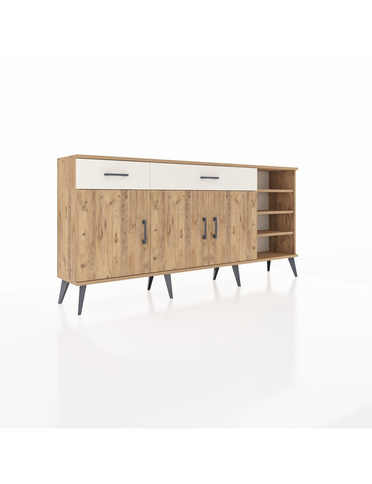 Arges Konsol 5 Raflı 2 Çekmeceli 3 Kapaklı 176x30x83 - S148M047V19A
