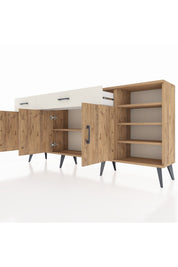 Arges Konsol 5 Raflı 2 Çekmeceli 3 Kapaklı 176x30x83 - S148M047V19A