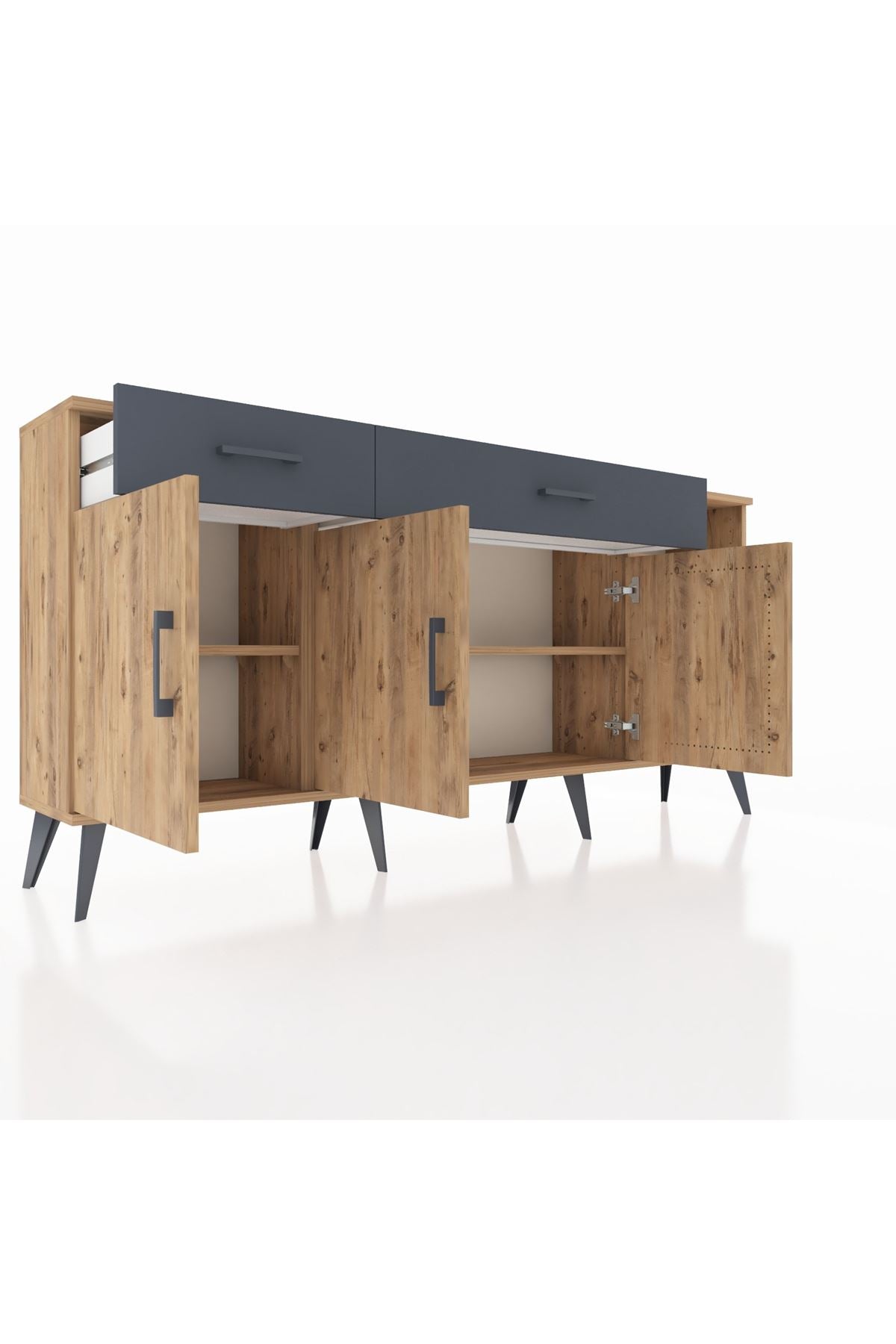 Arges Konsol 5 Raflı 2 Çekmeceli 3 Kapaklı 176x30x83 - S148M047V20A