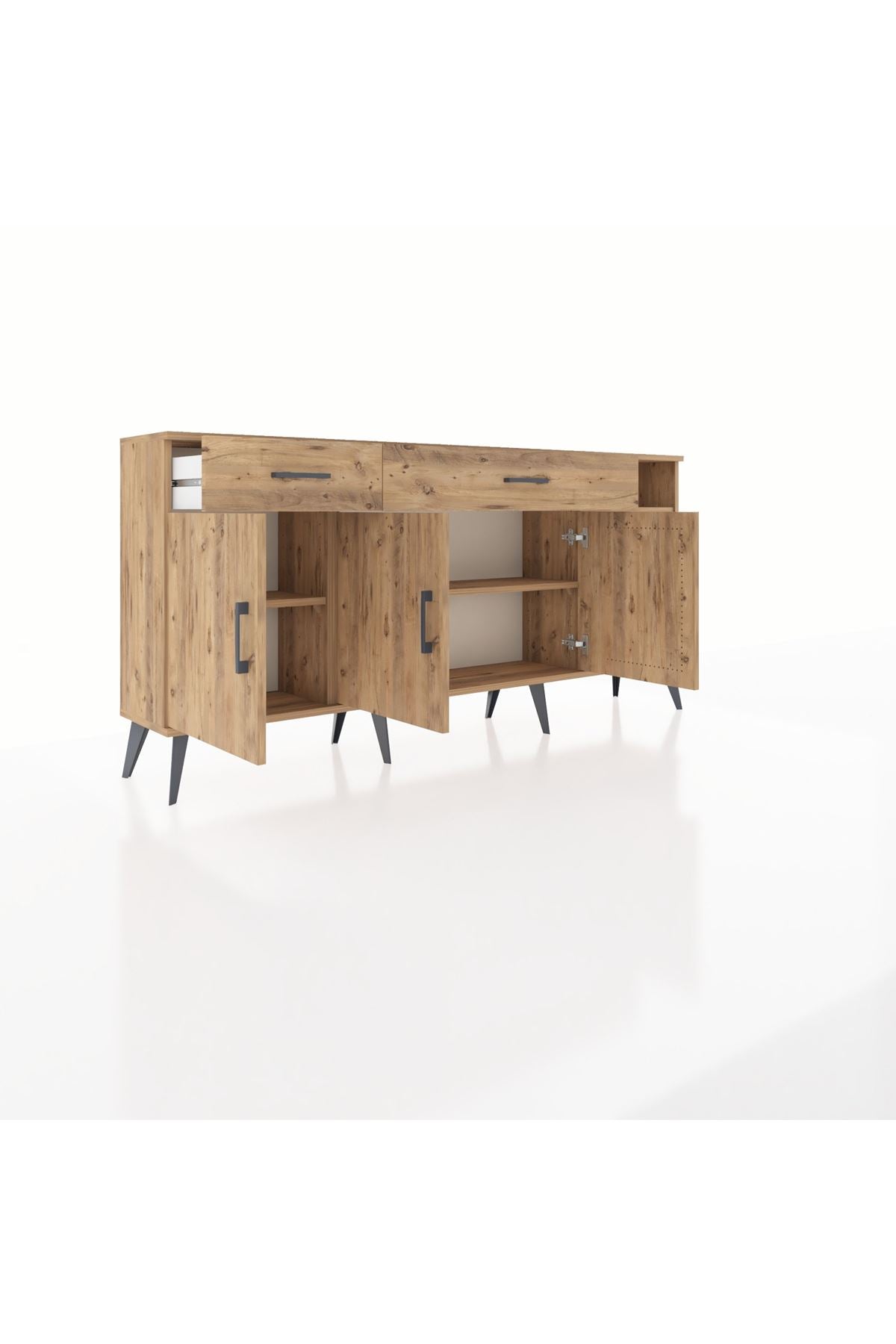 Arges Konsol 5 Raflı 2 Çekmeceli 3 Kapaklı 176x30x83 - S148M047V21A