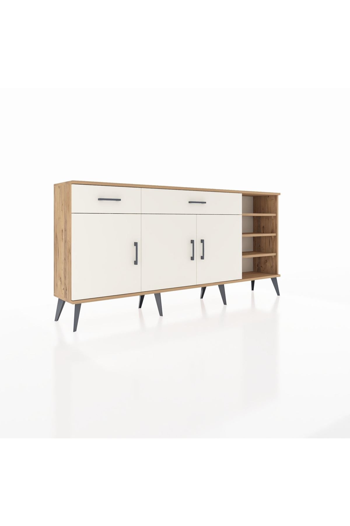 Arges Konsol 5 Raflı 2 Çekmeceli 3 Kapaklı 176x30x83 - S148M047V22A