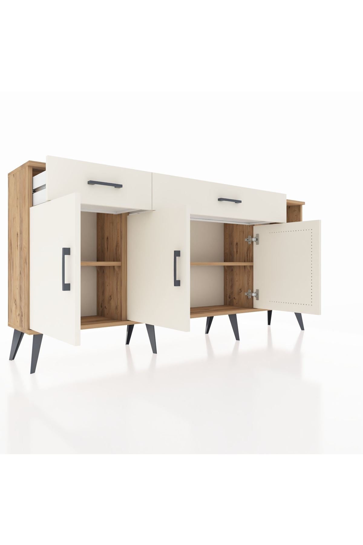 Arges Konsol 5 Raflı 2 Çekmeceli 3 Kapaklı 176x30x83 - S148M047V22A