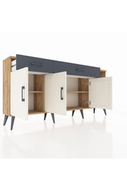 Arges Konsol 5 Raflı 2 Çekmeceli 3 Kapaklı 176x30x83 - S148M047V23A
