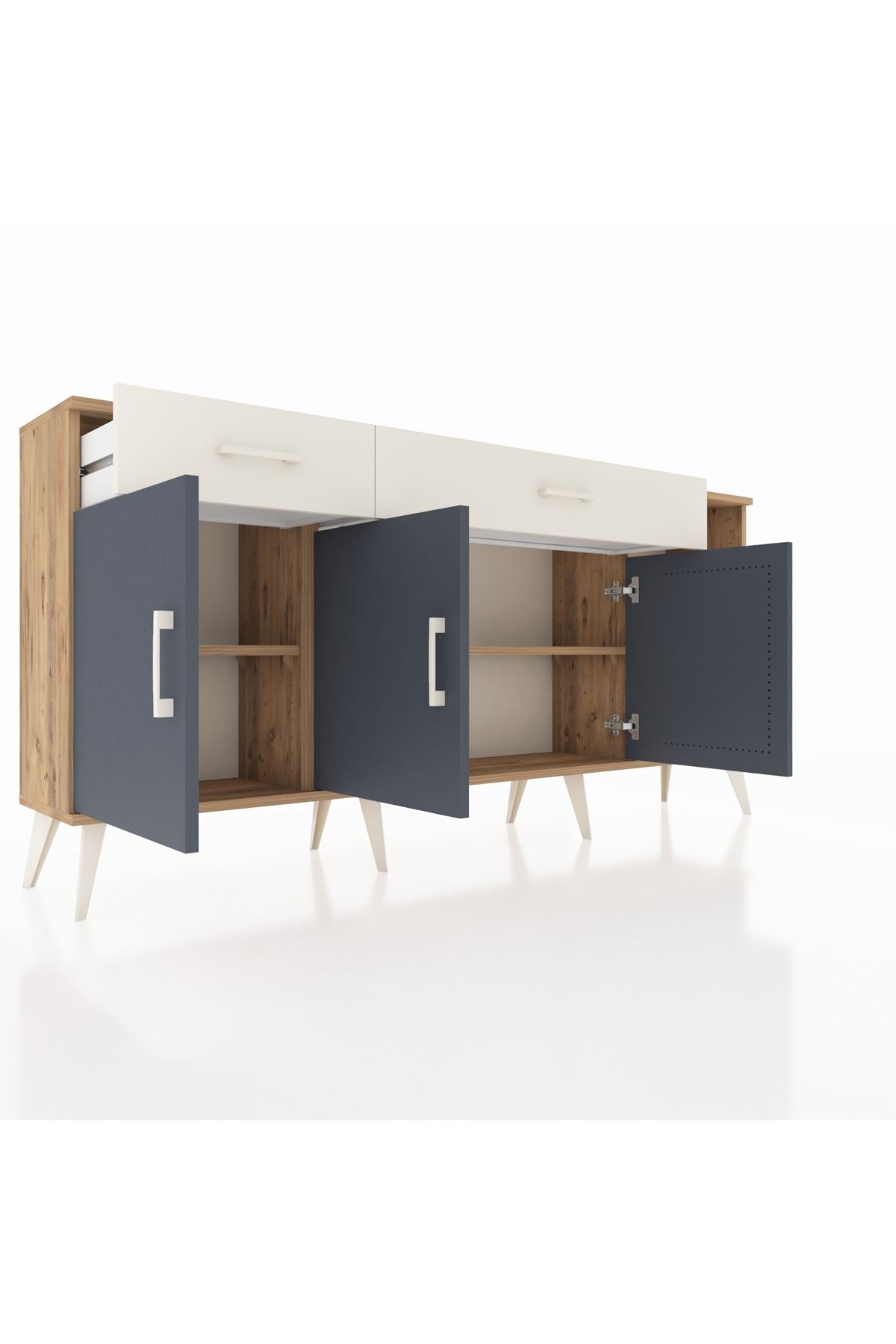 Arges Konsol 5 Raflı 2 Çekmeceli 3 Kapaklı 176x30x83 - S148M047V25A