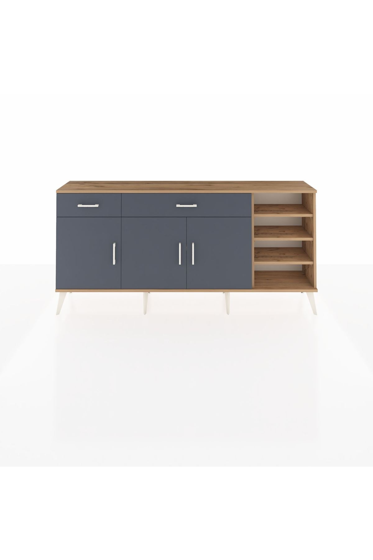 Arges Konsol 5 Raflı 2 Çekmeceli 3 Kapaklı 176x30x83 - S148M047V26A