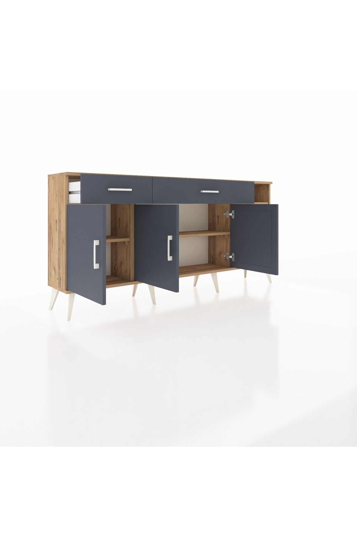 Arges Konsol 5 Raflı 2 Çekmeceli 3 Kapaklı 176x30x83 - S148M047V26A