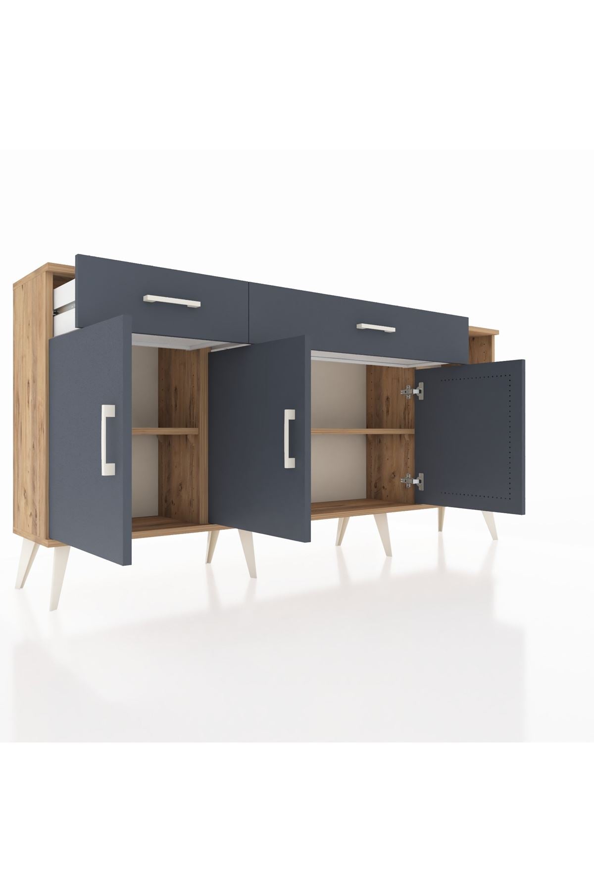 Arges Konsol 5 Raflı 2 Çekmeceli 3 Kapaklı 176x30x83 - S148M047V26A