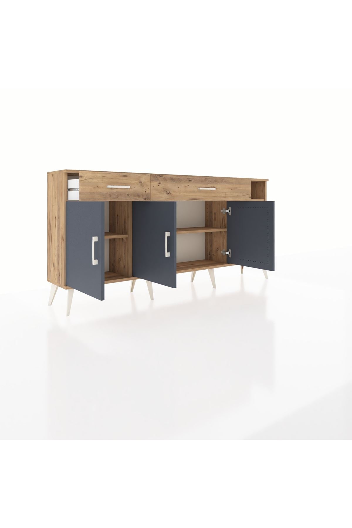 Arges Konsol 5 Raflı 2 Çekmeceli 3 Kapaklı 176x30x83 - S148M047V27A