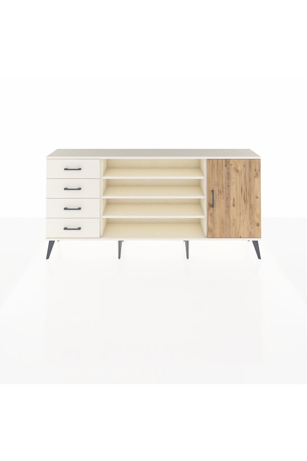 Arges Konsol 6 Raflı 4 Çekmeceli Tek Kapaklı 176x30x83 - S148M048V01A