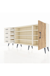 Arges Konsol 6 Raflı 4 Çekmeceli Tek Kapaklı 176x30x83 - S148M048V01A