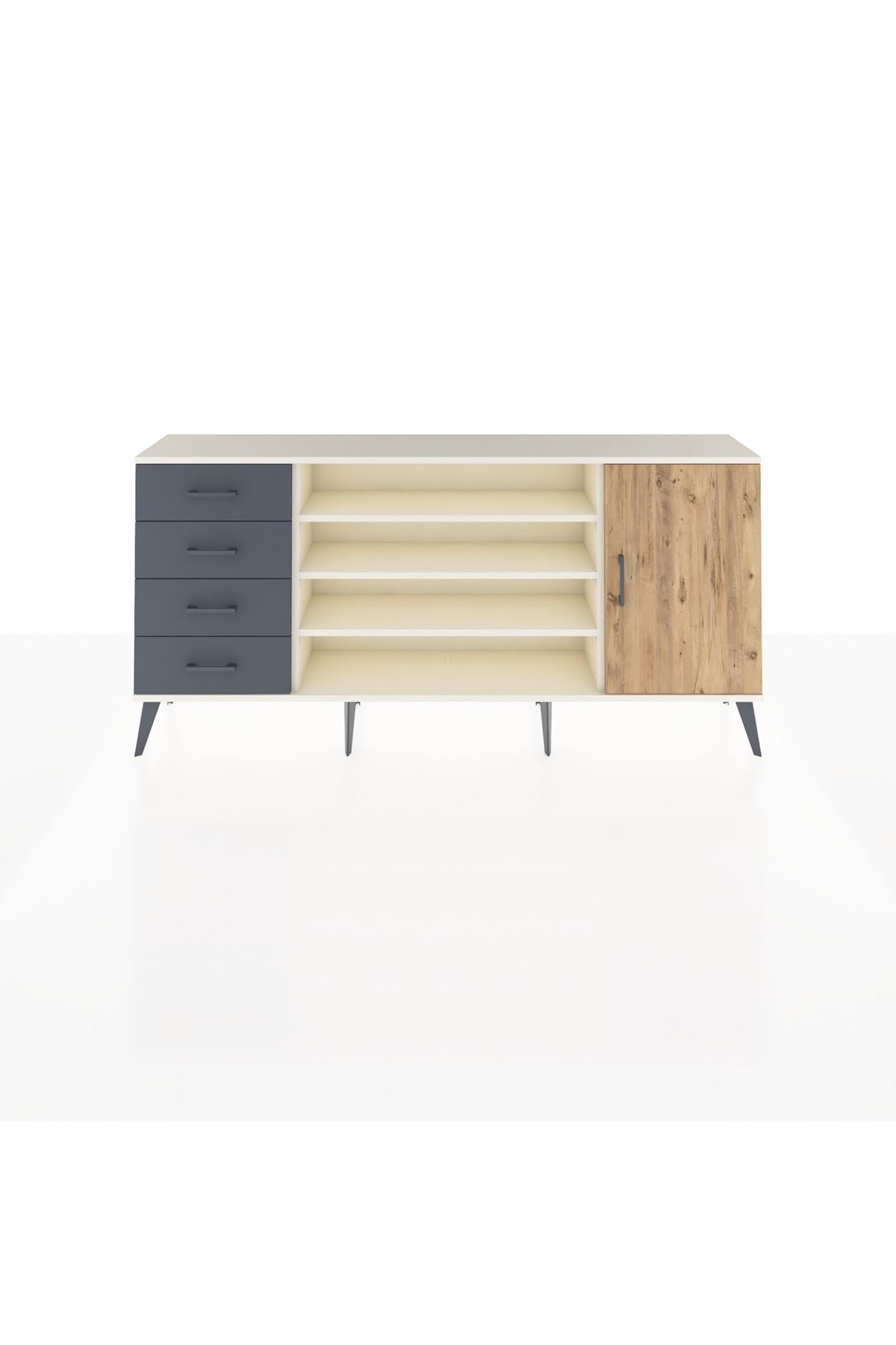 Arges Konsol 6 Raflı 4 Çekmeceli Tek Kapaklı 176x30x83 - S148M048V02A