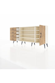 Arges Konsol 6 Raflı 4 Çekmeceli Tek Kapaklı 176x30x83 - S148M048V03A