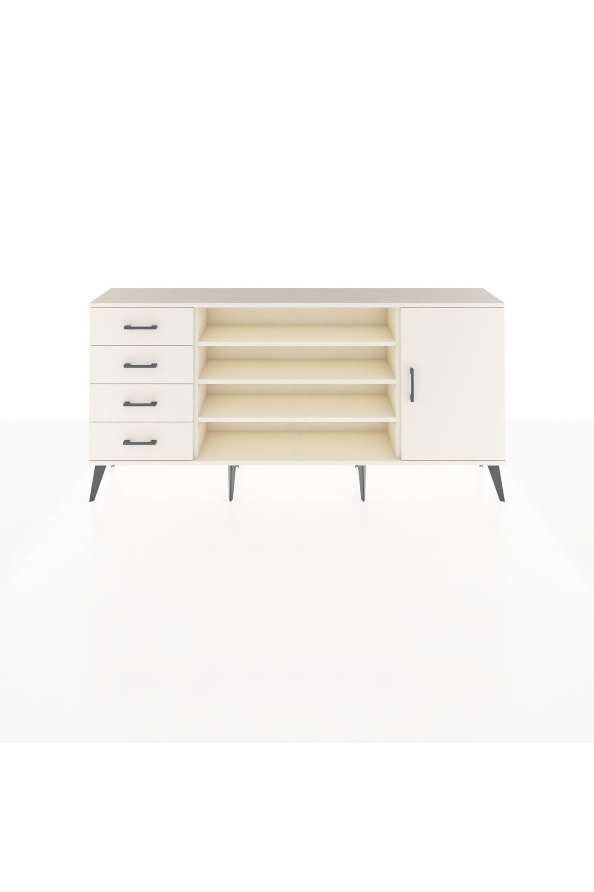 Arges Konsol 6 Raflı 4 Çekmeceli Tek Kapaklı 176x30x83 - S148M048V04A