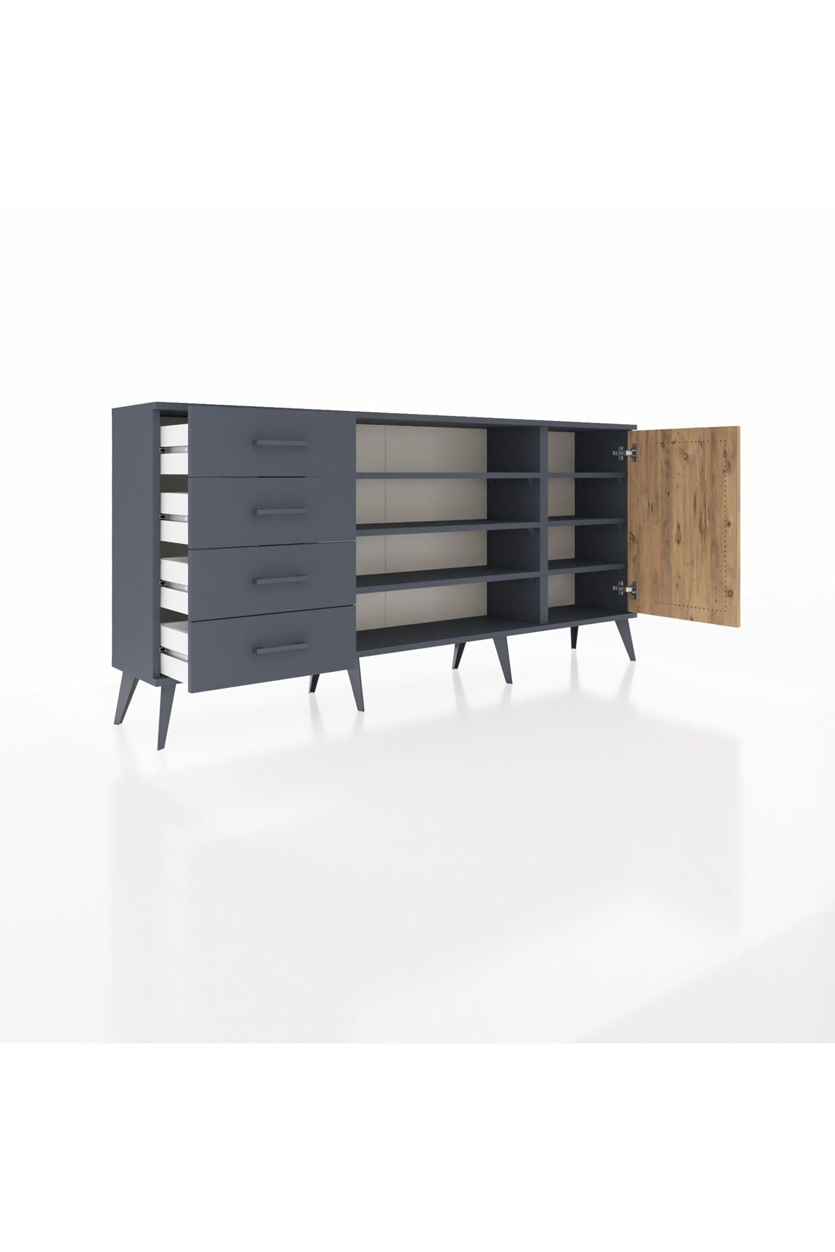 Arges Konsol 6 Raflı 4 Çekmeceli Tek Kapaklı 176x30x83 - S148M048V11A