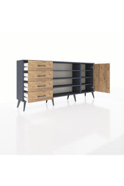 Arges Konsol 6 Raflı 4 Çekmeceli Tek Kapaklı 176x30x83 - S148M048V12A