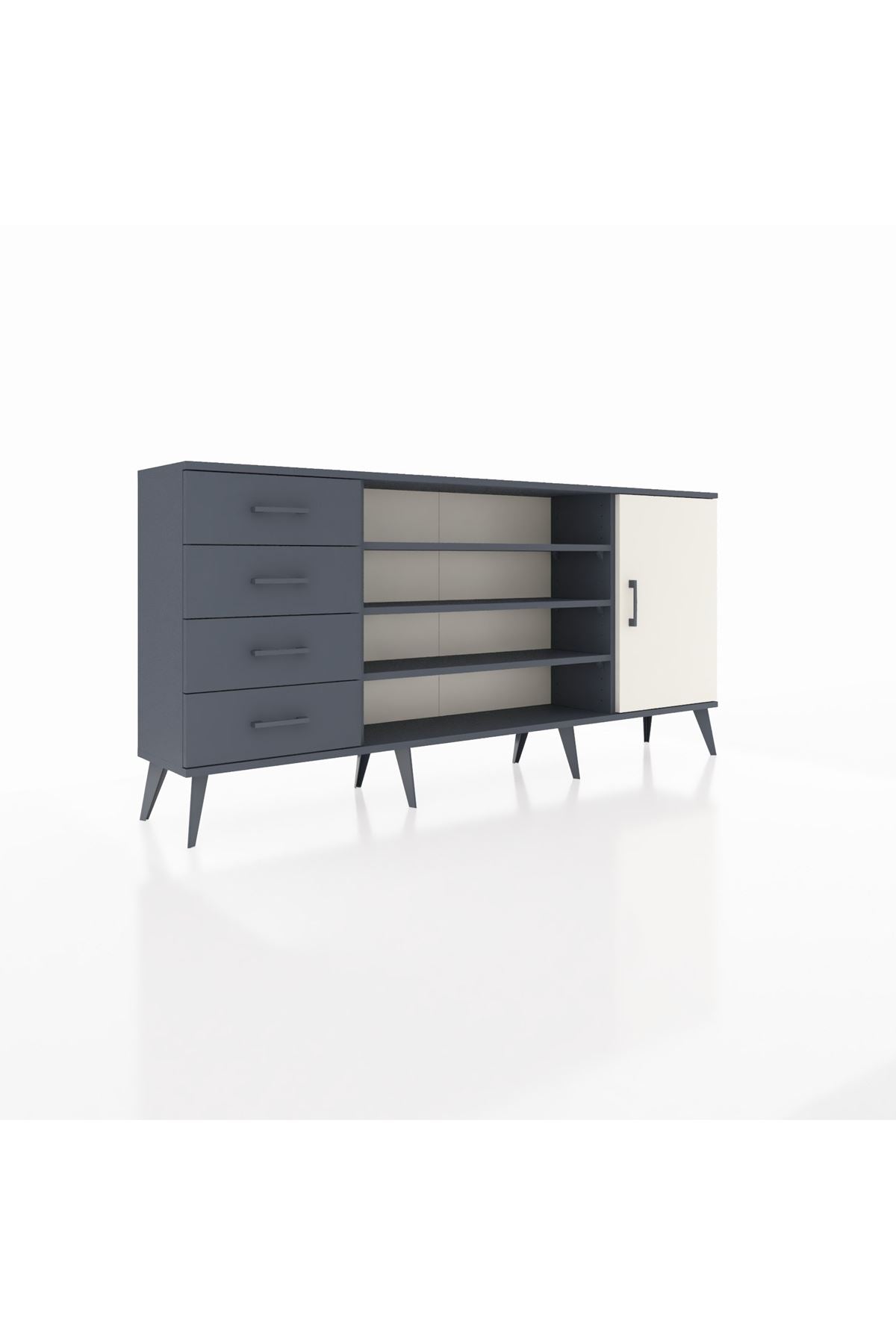 Arges Konsol 6 Raflı 4 Çekmeceli Tek Kapaklı 176x30x83 - S148M048V14A