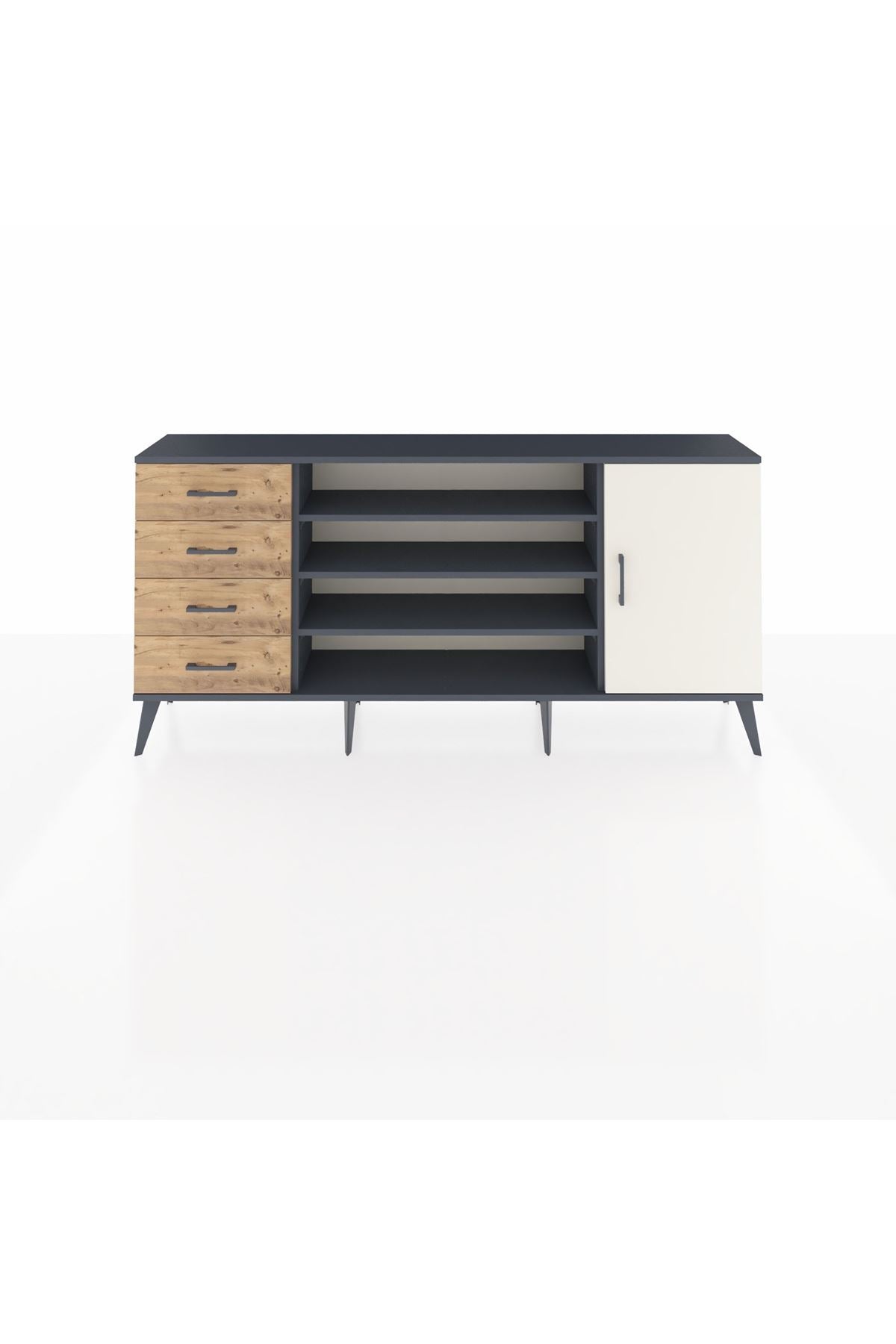 Arges Konsol 6 Raflı 4 Çekmeceli Tek Kapaklı 176x30x83 - S148M048V15A