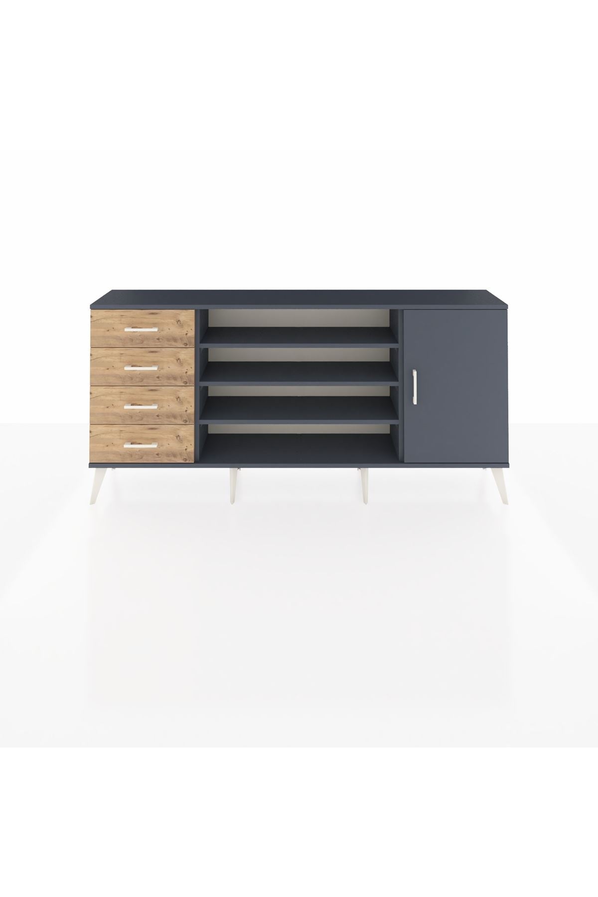 Arges Konsol 6 Raflı 4 Çekmeceli Tek Kapaklı 176x30x83 - S148M048V18A
