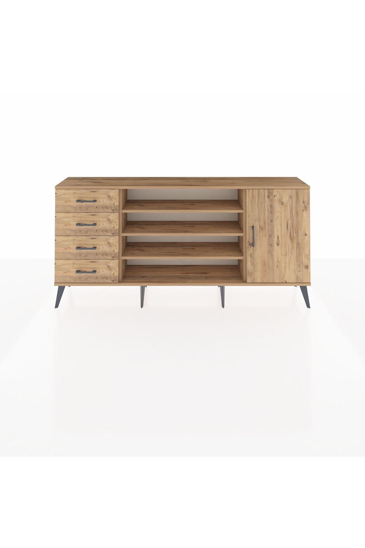 Arges Konsol 6 Raflı 4 Çekmeceli Tek Kapaklı 176x30x83 - S148M048V21A