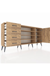 Arges Konsol 6 Raflı 4 Çekmeceli Tek Kapaklı 176x30x83 - S148M048V21A
