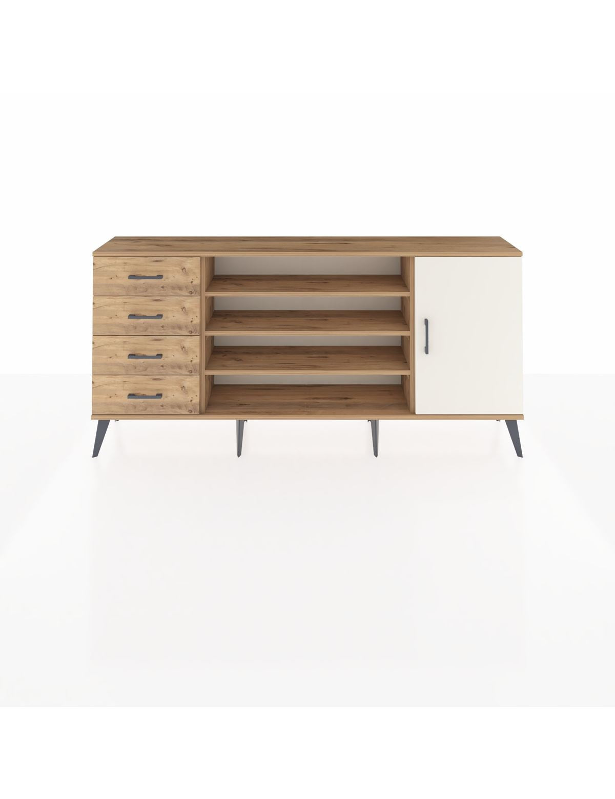 Arges Konsol 6 Raflı 4 Çekmeceli Tek Kapaklı 176x30x83 - S148M048V24A