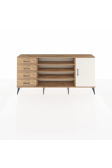 Arges Konsol 6 Raflı 4 Çekmeceli Tek Kapaklı 176x30x83