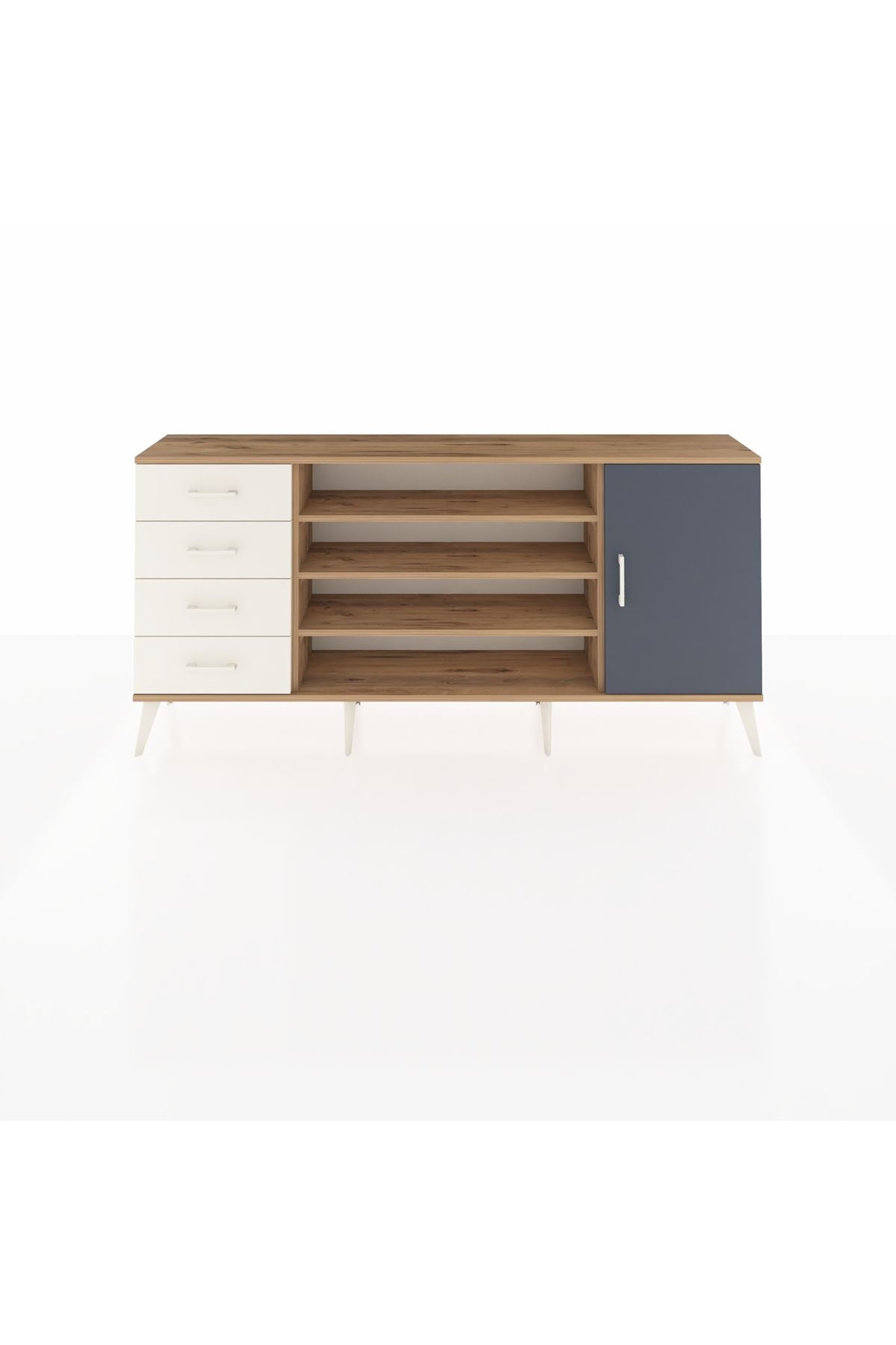 Arges Konsol 6 Raflı 4 Çekmeceli Tek Kapaklı 176x30x83 - S148M048V25A