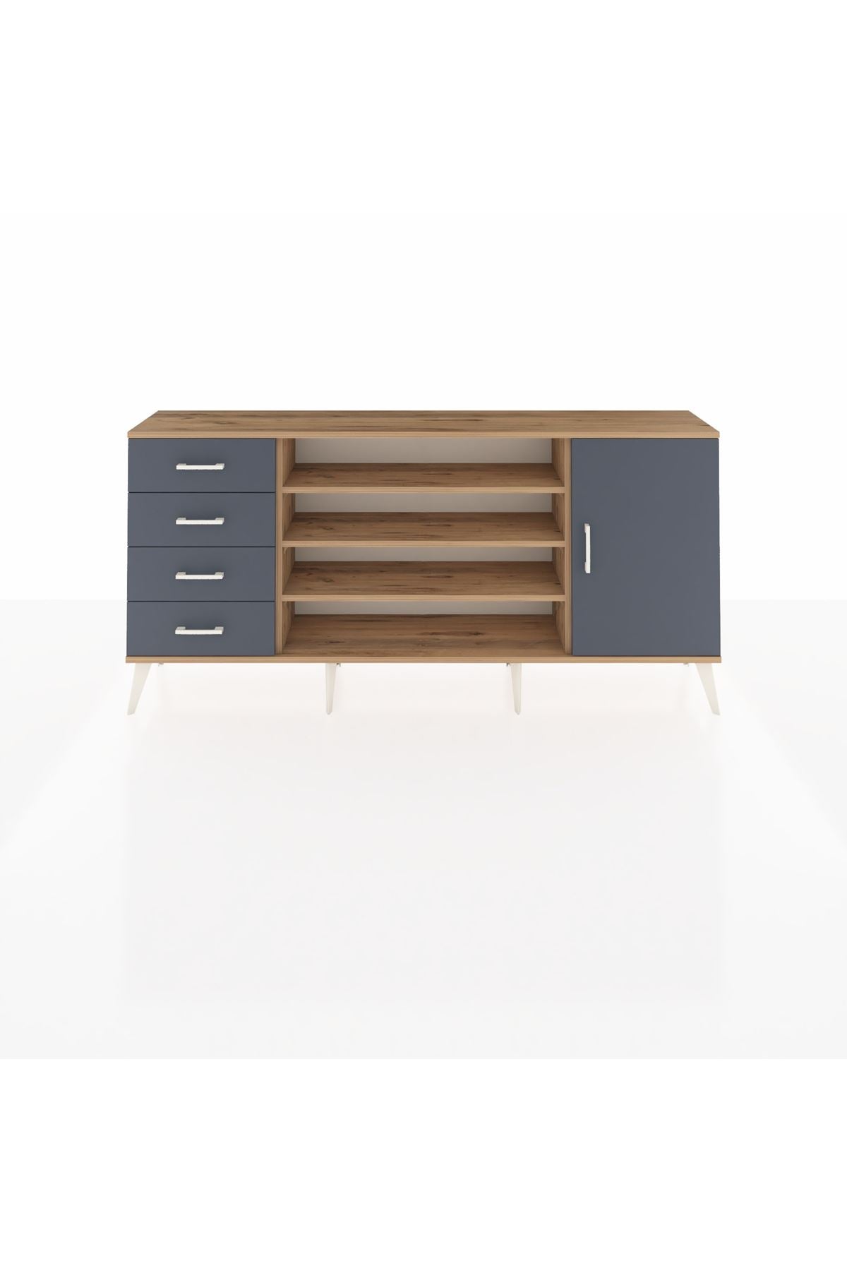 Arges Konsol 6 Raflı 4 Çekmeceli Tek Kapaklı 176x30x83 - S148M048V26A