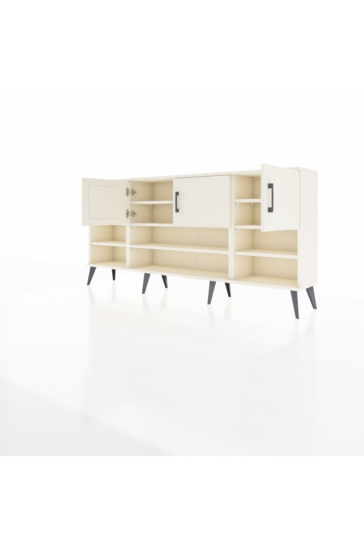 Arges Konsol 9 Raflı 3 Kapaklı 176x30x83 - S148M049V06A
