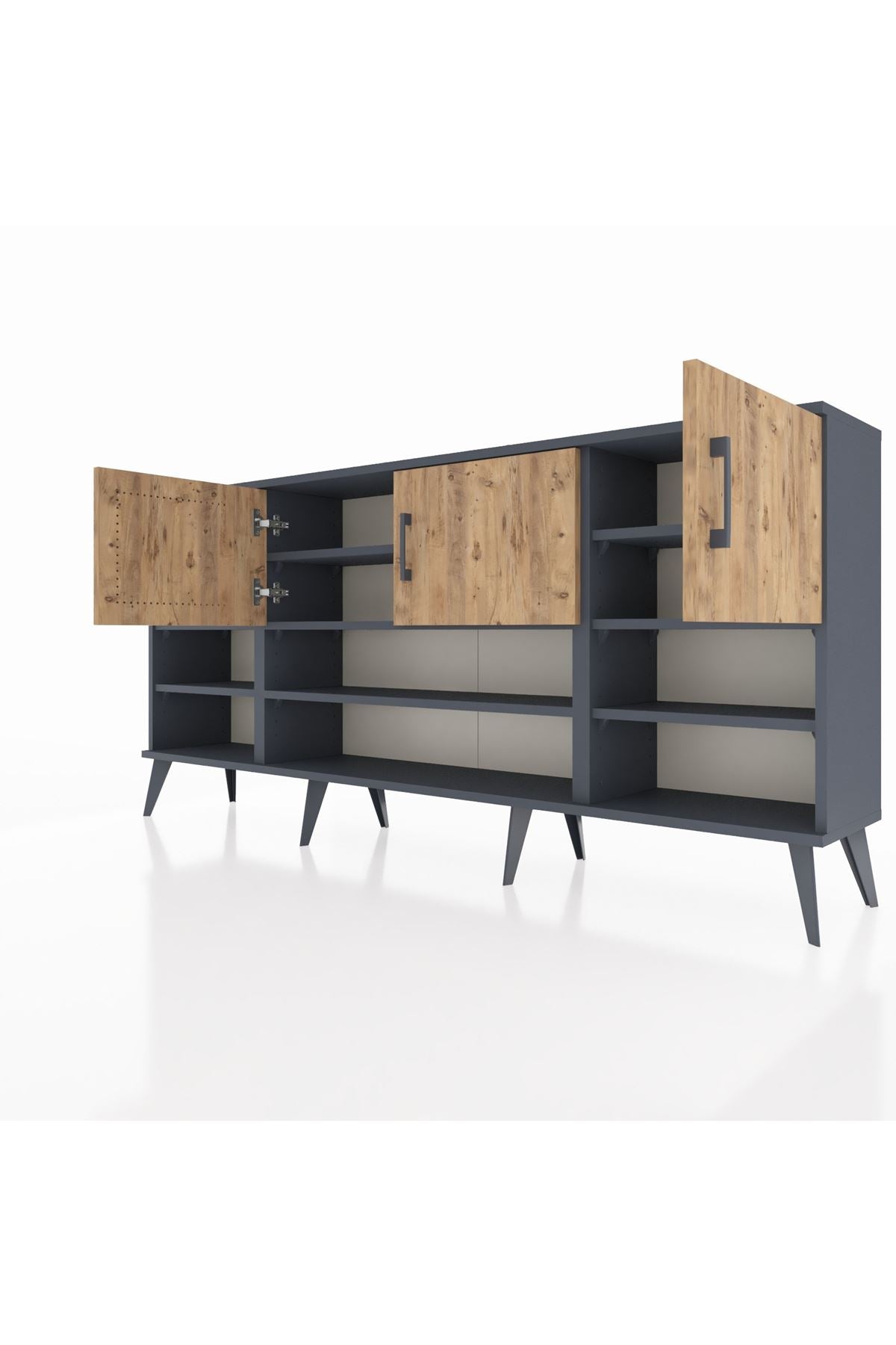 Arges Konsol 9 Raflı 3 Kapaklı 176x30x83 - S148M049V10A