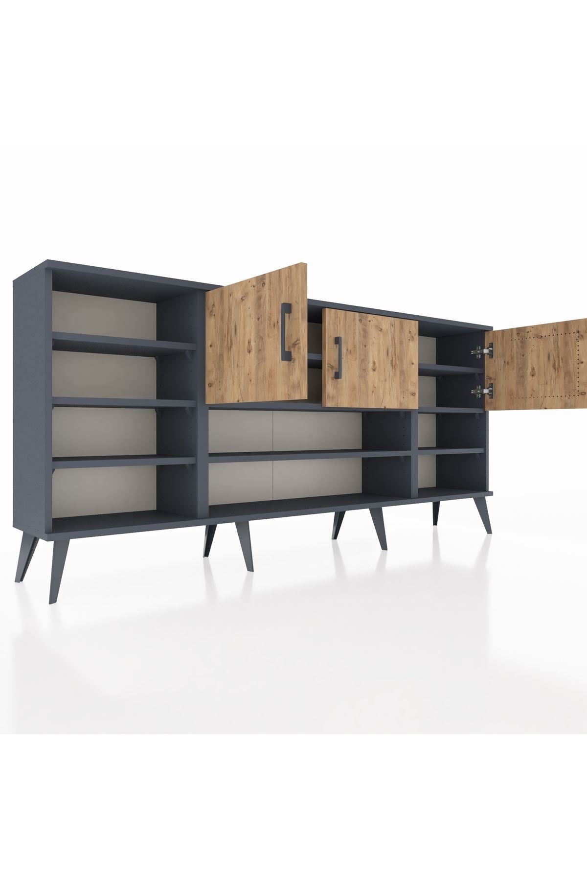 Arges Konsol 9 Raflı 3 Kapaklı 176x30x83 - S148M049V11A