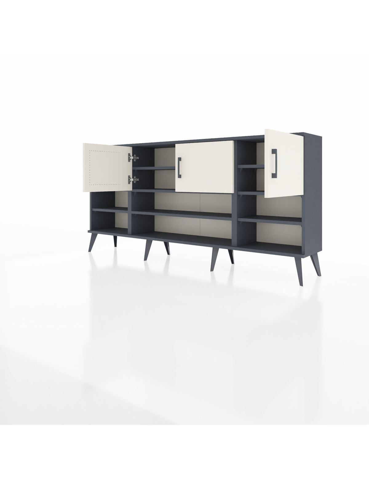 Arges Konsol 9 Raflı 3 Kapaklı 176x30x83 - S148M049V13A