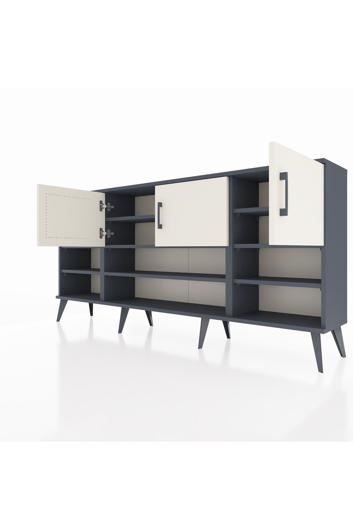 Arges Konsol 9 Raflı 3 Kapaklı 176x30x83 - S148M049V15A