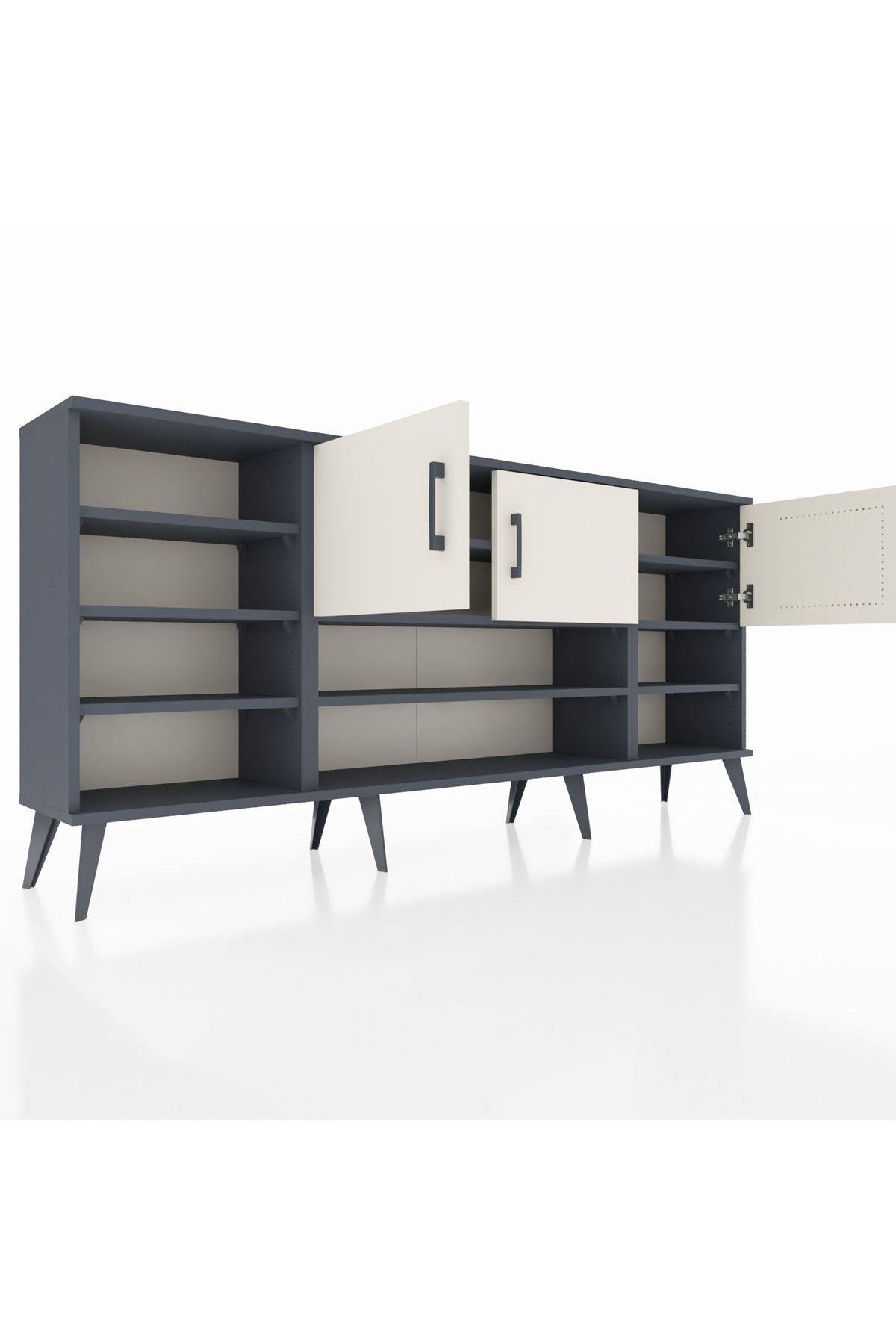 Arges Konsol 9 Raflı 3 Kapaklı 176x30x83 - S148M049V15A