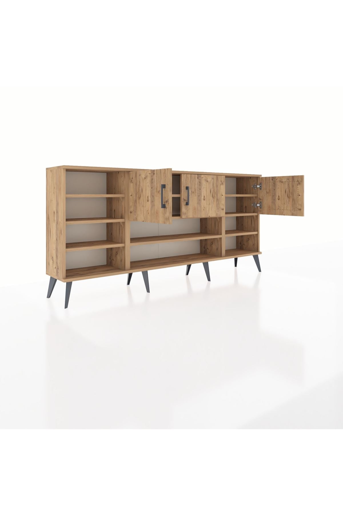 Arges Konsol 9 Raflı 3 Kapaklı 176x30x83 - S148M049V21A