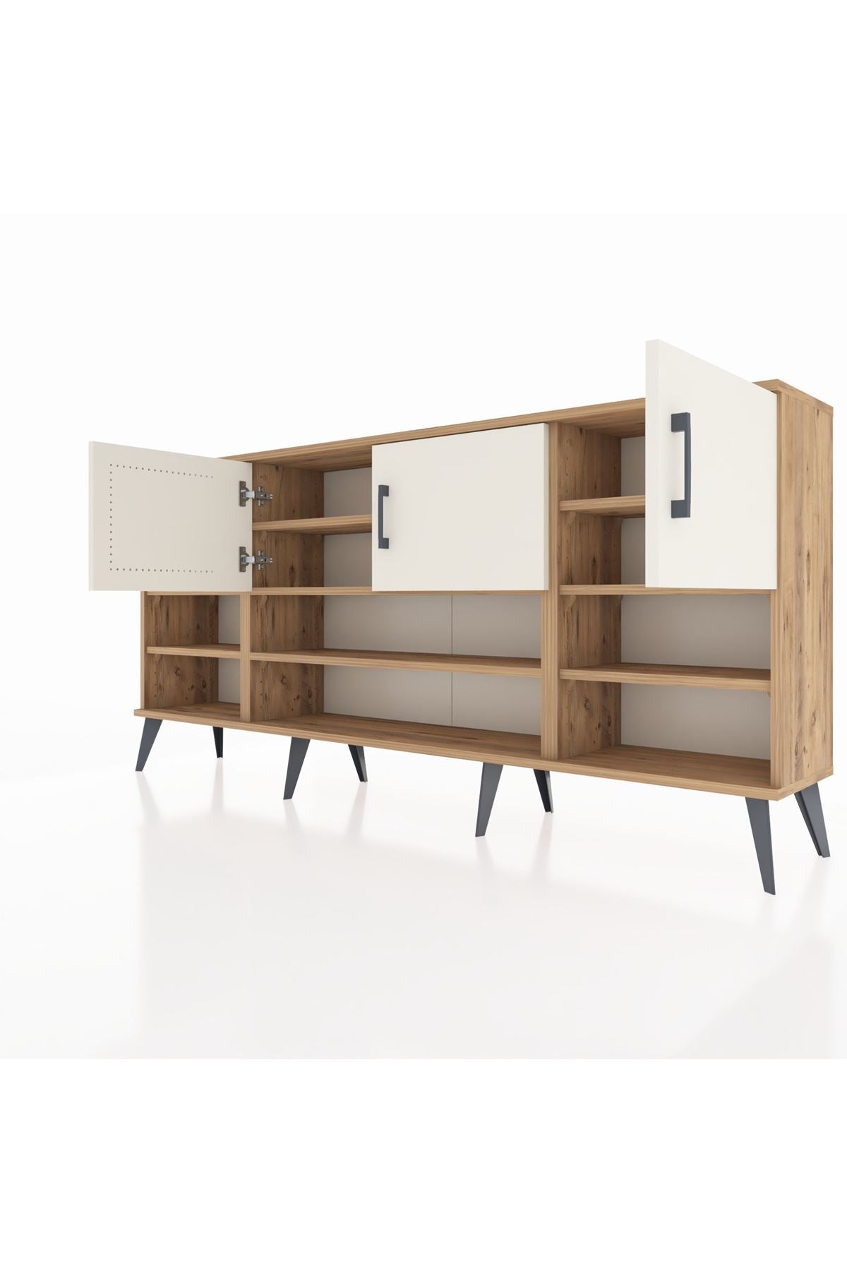 Arges Konsol 9 Raflı 3 Kapaklı 176x30x83 - S148M049V23A