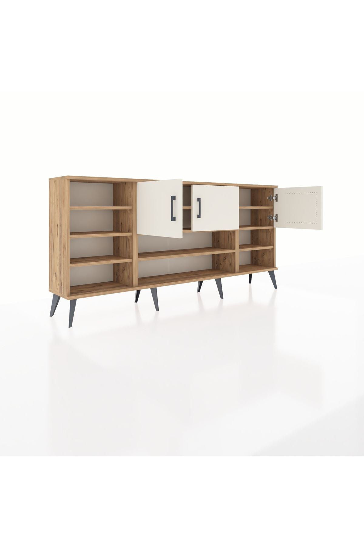 Arges Konsol 9 Raflı 3 Kapaklı 176x30x83 - S148M049V24A