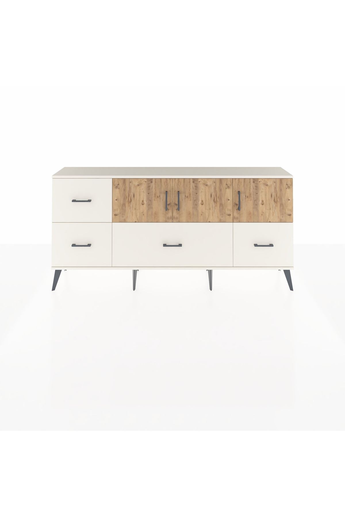 Arges Konsol 4 Raflı 4 Çekmeceli 3 Kapaklı 176x30x83 - S148M050V01A