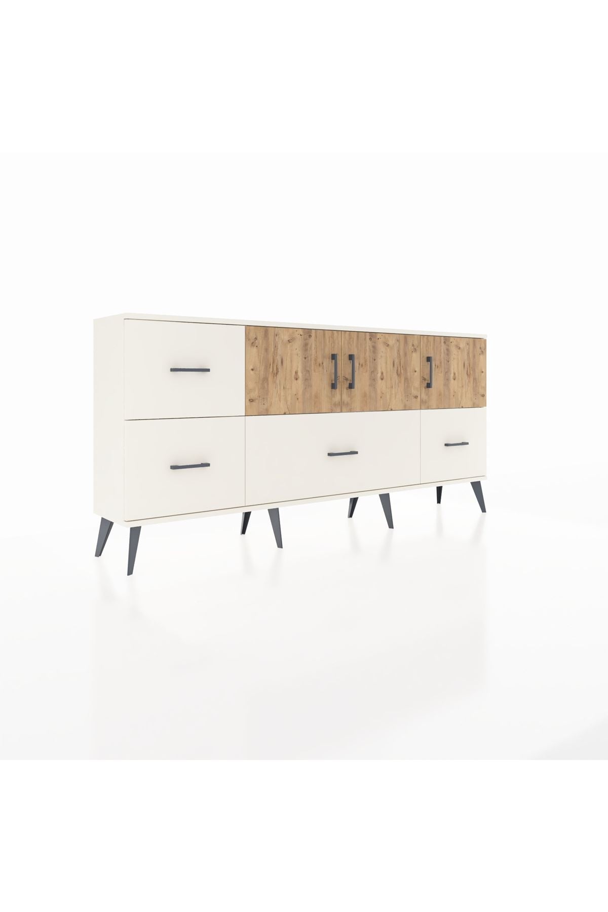 Arges Konsol 4 Raflı 4 Çekmeceli 3 Kapaklı 176x30x83 - S148M050V01A