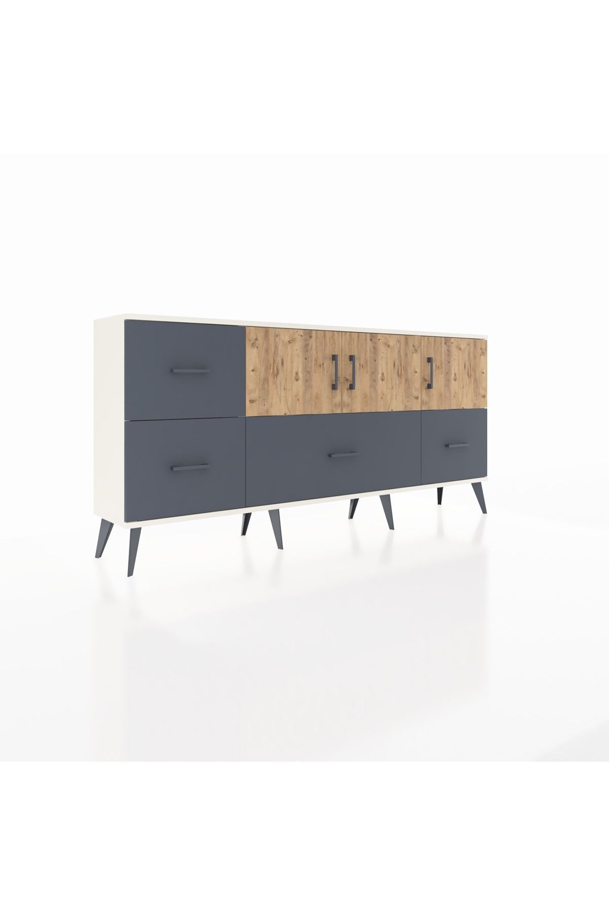 Arges Konsol 4 Raflı 4 Çekmeceli 3 Kapaklı 176x30x83 - S148M050V02A