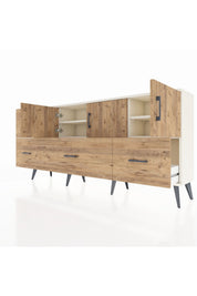 Arges Konsol 4 Raflı 4 Çekmeceli 3 Kapaklı 176x30x83 - S148M050V03A
