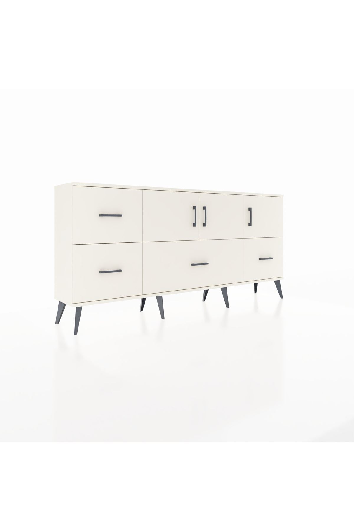 Arges Konsol 4 Raflı 4 Çekmeceli 3 Kapaklı 176x30x83 - S148M050V04A