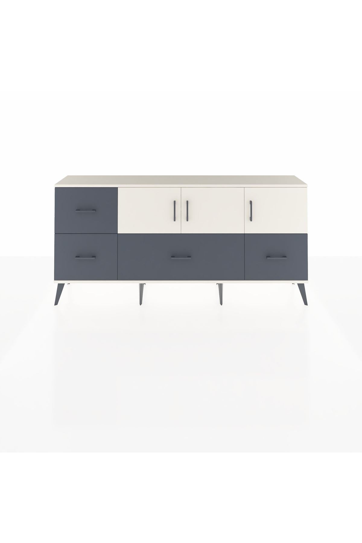 Arges Konsol 4 Raflı 4 Çekmeceli 3 Kapaklı 176x30x83 - S148M050V05A