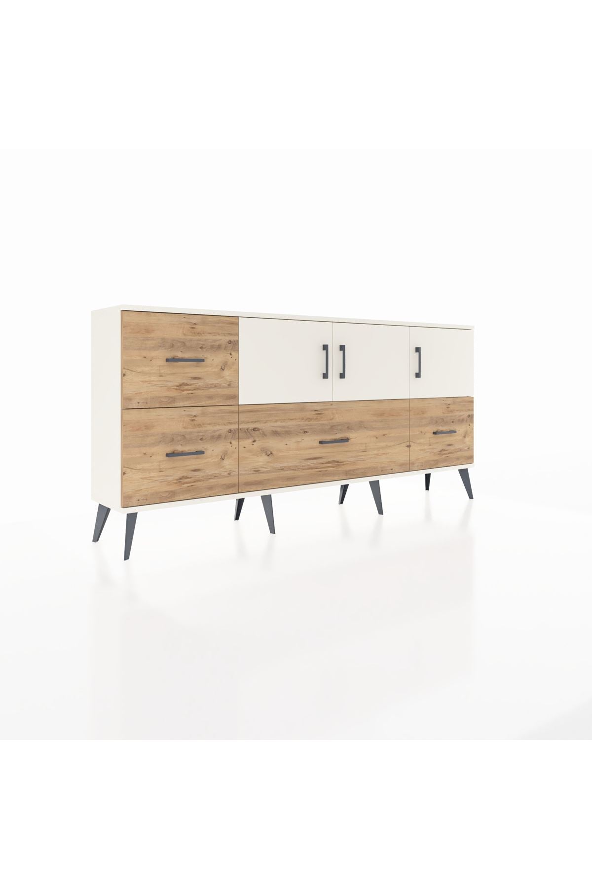 Arges Konsol 4 Raflı 4 Çekmeceli 3 Kapaklı 176x30x83 - S148M050V06A
