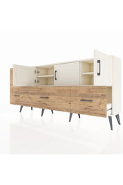 Arges Konsol 4 Raflı 4 Çekmeceli 3 Kapaklı 176x30x83 - S148M050V06A
