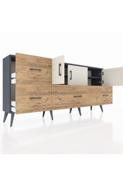 Arges Konsol 4 Raflı 4 Çekmeceli 3 Kapaklı 176x30x83 - S148M050V15A