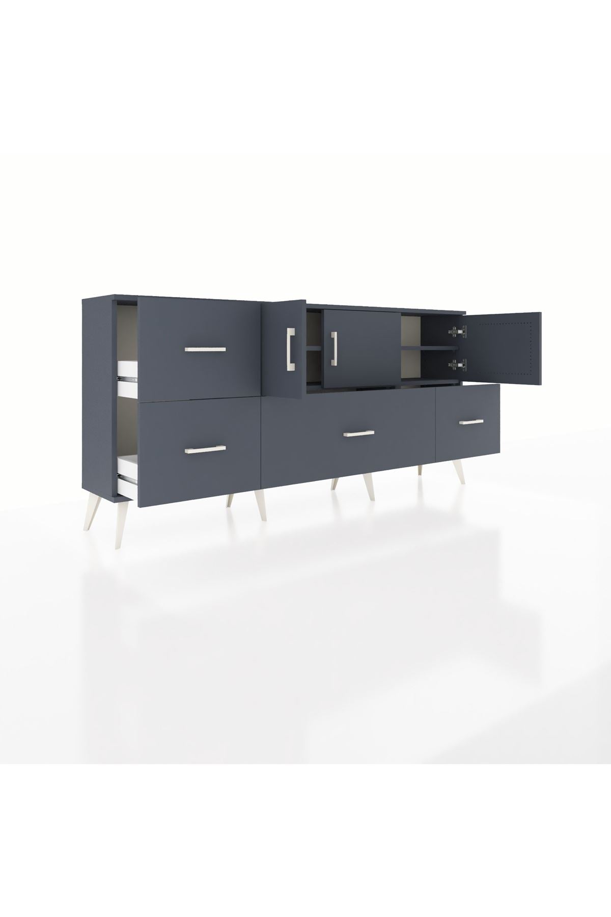 Arges Konsol 4 Raflı 4 Çekmeceli 3 Kapaklı 176x30x83 - S148M050V17A
