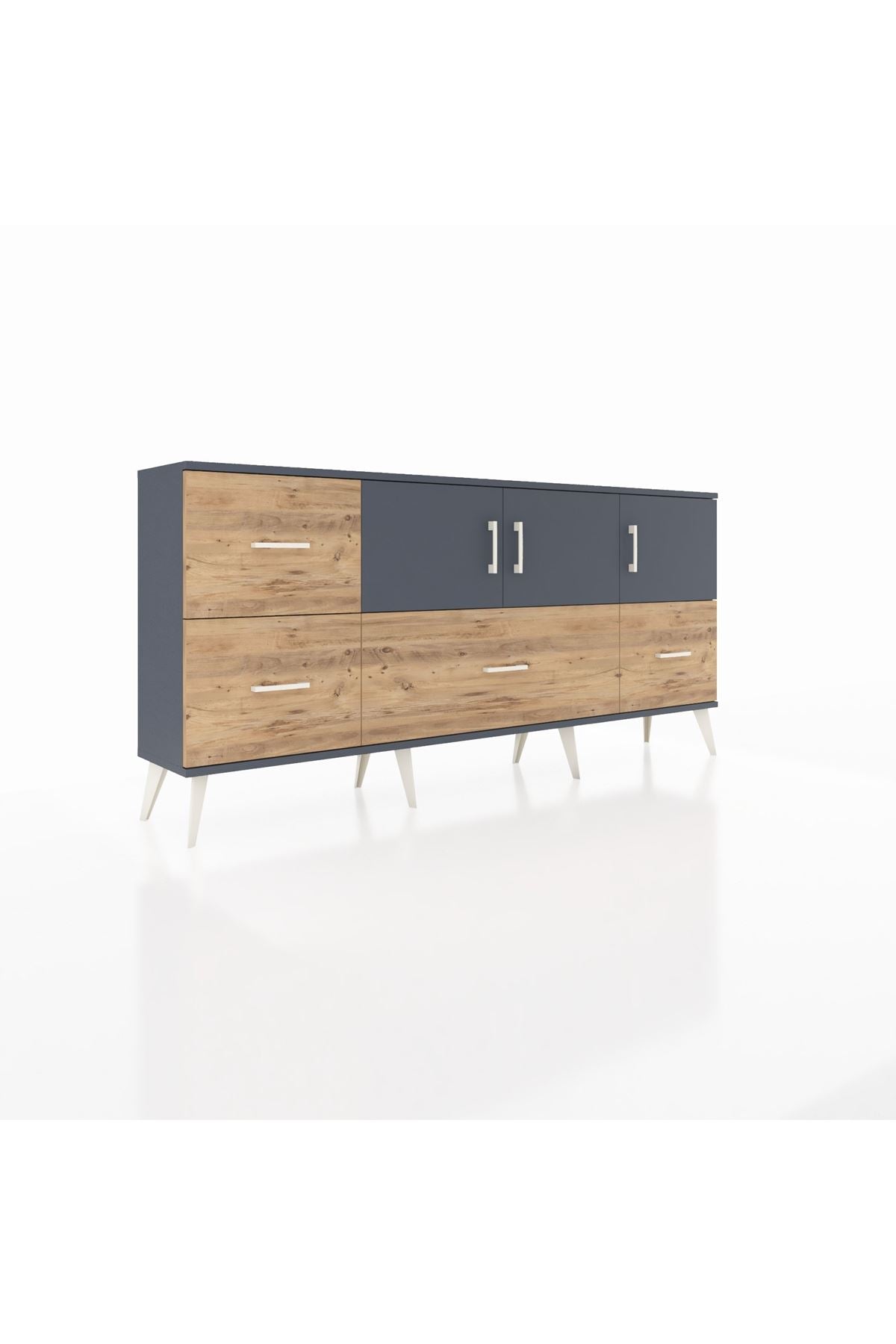 Arges Konsol 4 Raflı 4 Çekmeceli 3 Kapaklı 176x30x83 - S148M050V18A