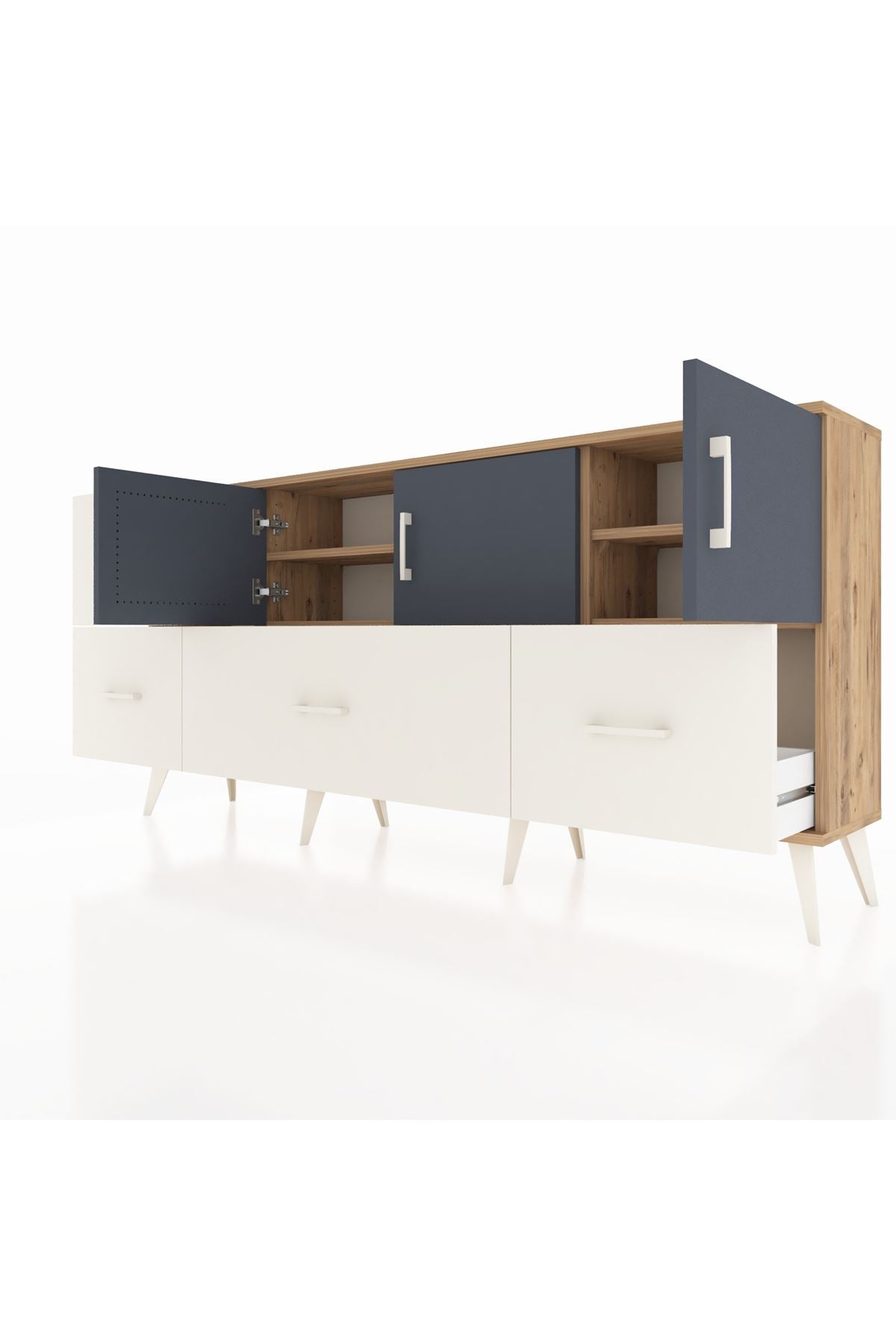 Arges Konsol 4 Raflı 4 Çekmeceli 3 Kapaklı 176x30x83 - S148M050V25A