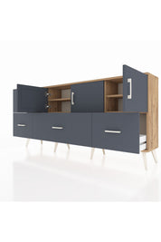 Arges Konsol 4 Raflı 4 Çekmeceli 3 Kapaklı 176x30x83 - S148M050V26A
